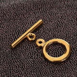 Maxbell 20 Sets Round Toggle Clasps Gold
