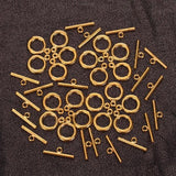 Maxbell 20 Sets Round Toggle Clasps Gold