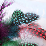 Maxbell 50pcs Mixed Color Guinea Hen Feathers DIY Accessories Spots Feather