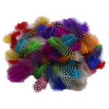 Maxbell 50pcs Mixed Color Guinea Hen Feathers DIY Accessories Spots Feather