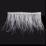 Maxbell Ostrich Feather Dyed Fringe 1 Yard Trim White