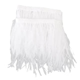 Maxbell Ostrich Feather Dyed Fringe 1 Yard Trim White