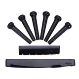 Maxbell Set of Acoustic Guitar Bridge Pins Saddle Nut Black