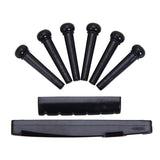 Maxbell Set of Acoustic Guitar Bridge Pins Saddle Nut Black