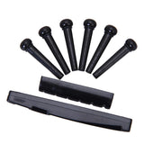 Maxbell Set of Acoustic Guitar Bridge Pins Saddle Nut Black