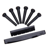 Maxbell Set of Acoustic Guitar Bridge Pins Saddle Nut Black