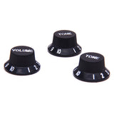 Maxbell Black Guitar Pickup Cover and Knobs Switch Tip Set