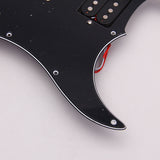 Maxbell Loaded Prewired Electric Guitar Pickguard Pickups 11 Hole HSH Black