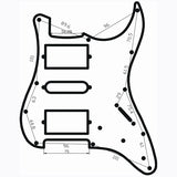 Maxbell Loaded Prewired Electric Guitar Pickguard Pickups 11 Hole HSH Black