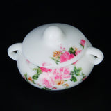 Maxbell 3pcs Doll House Kitchen Miniature Casserole Pot Bowl Lid with Floral Pattern