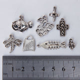 Maxbell Pack 100 pcs Assorted Shape Alloy Pendant Charm