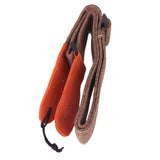 Maxbell Cotton Guitar Bass Strap with Orange Red Leather End Adjustable 30"-51" Length