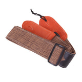 Maxbell Cotton Guitar Bass Strap with Orange Red Leather End Adjustable 30"-51" Length