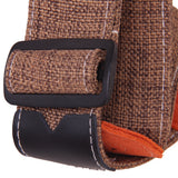 Maxbell Cotton Guitar Bass Strap with Orange Red Leather End Adjustable 30"-51" Length