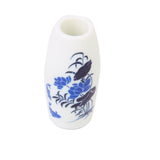 Maxbell 3pcs Doll House Miniature Plastic Flower Vase with Blue Painted Floral