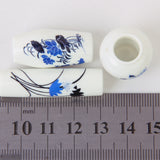 Maxbell 3pcs Doll House Miniature Plastic Flower Vase with Blue Painted Floral