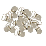 Maxbell Set of 40PCS Pacifier Suspender Clips For Pacifier Holder Bib Clips Ribbon Craft Jewelry FIndings Silver