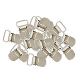 Maxbell Set of 40PCS Pacifier Suspender Clips For Pacifier Holder Bib Clips Ribbon Craft Jewelry FIndings Silver