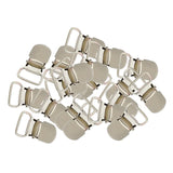 Maxbell Set of 40PCS Pacifier Suspender Clips For Pacifier Holder Bib Clips Ribbon Craft Jewelry FIndings Silver