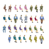 Maxbell 50pcs Painted Model Train Seated People Passengers Figures 1:50 O Scale