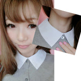 Maxbell Women's Fake Half Shirt Blouse Detachable Collar White