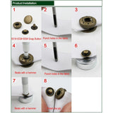 Maxbell Steel Snap Button Fastener Die Punch Tools 15-17mm Set of 4pcs Silver