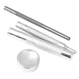 Maxbell Steel Snap Button Fastener Die Punch Tools 15-17mm Set of 4pcs Silver