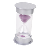 Maxbell Ten Minutes Hourglass Sandglass Sand Timer Home Decor Silver Lid Purple Sand