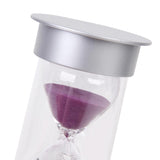 Maxbell Ten Minutes Hourglass Sandglass Sand Timer Home Decor Silver Lid Purple Sand