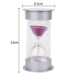 Maxbell Ten Minutes Hourglass Sandglass Sand Timer Home Decor Silver Lid Purple Sand