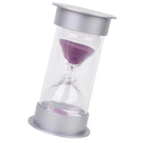 Maxbell Ten Minutes Hourglass Sandglass Sand Timer Home Decor Silver Lid Purple Sand