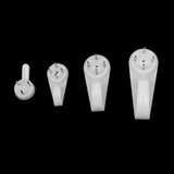 Maxbell Plastic Hard Wall Picture Frame Hooks Hangers 4-Pin Pack of 20 Medium White