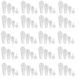 Maxbell Plastic Hard Wall Picture Frame Hooks Hangers 4-Pin Pack of 20 Medium White