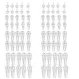 Maxbell Plastic Hard Wall Picture Frame Hooks Hangers 4-Pin Pack of 20 Medium White