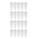Maxbell Plastic Hard Wall Picture Frame Hooks Hangers 4-Pin Pack of 20 Medium White