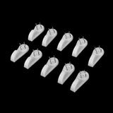 Maxbell Plastic Hard Wall Picture Frame Hooks Hangers 4-Pin Pack of 20 Medium White