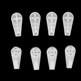 Maxbell Plastic Hard Wall Picture Frame Hooks Hangers 4-Pin Pack of 20 Medium White