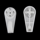 Maxbell Plastic Hard Wall Picture Frame Hooks Hangers 4-Pin Pack of 20 Medium White