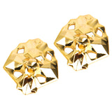 Maxbell Footful Lion Head Metal Shoe Lace Locks Art Decoration Pair Golden