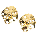 Maxbell Footful Lion Head Metal Shoe Lace Locks Art Decoration Pair Golden