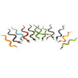 Maxbell Plastic Reptiles Animal Snake Model Toy 12pcs Multi-color