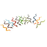 Maxbell Plastic Reptiles Animal Snake Model Toy 12pcs Multi-color