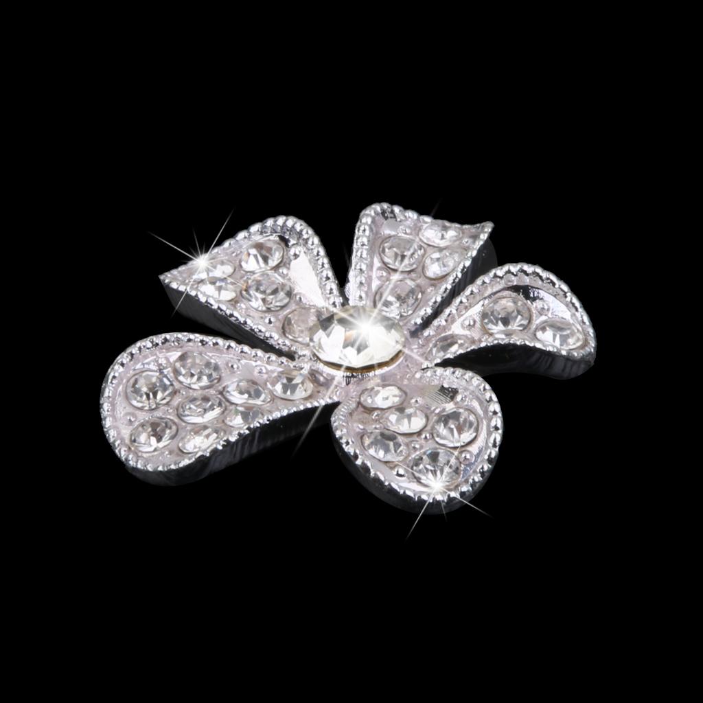 Maxbell 30Pcs Sparkly Crystal Rhinestone Flatback Buttons Embellishments for Crafts