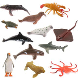Maxbell 12Marine Animal Ocean Creatures Penguin Dolphin Model Kid Toy+12 Wild Toy