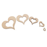 Maxbell 300pcs Wooden Blank Hollow Heart Embellishments DIY Crafts 10mm