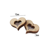 Maxbell 300pcs Wooden Blank Hollow Heart Embellishments DIY Crafts 10mm