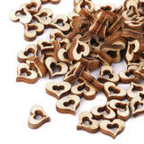 Maxbell 300pcs Wooden Blank Hollow Heart Embellishments DIY Crafts 10mm
