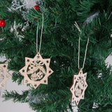 10x Shabby Laser Cut Wood Embellishment Santa Snowflake Xmas Tree Decor 5