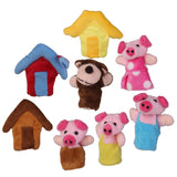 Maxbell 8pcs/set the three Little Pigs Finger Puppets Nursery Rhyme/Fairy Tale