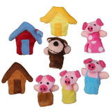 Maxbell 8pcs/set the three Little Pigs Finger Puppets Nursery Rhyme/Fairy Tale